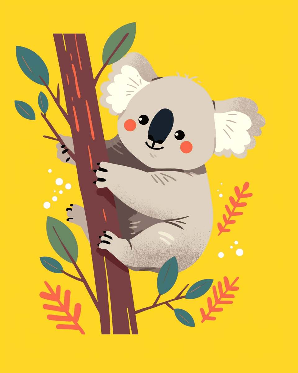 Koala Bounce original repeating artwork
