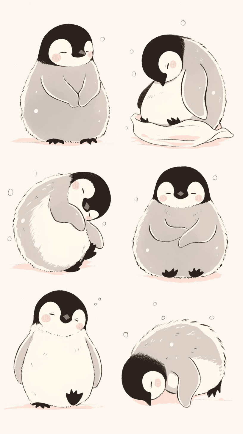 Penguin Party original repeating artwork