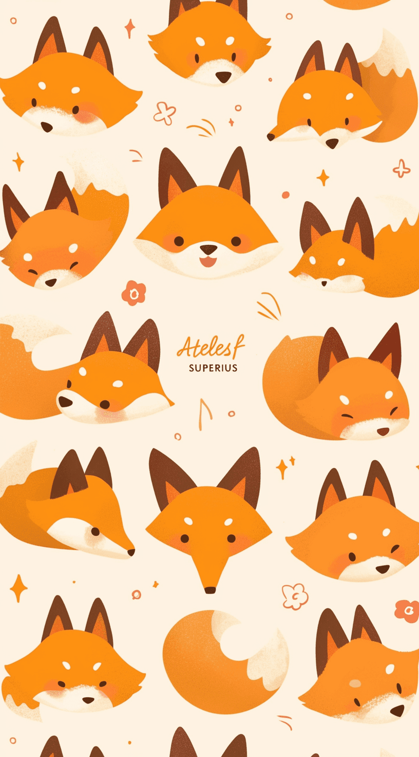 Fox Party original repeating artwork