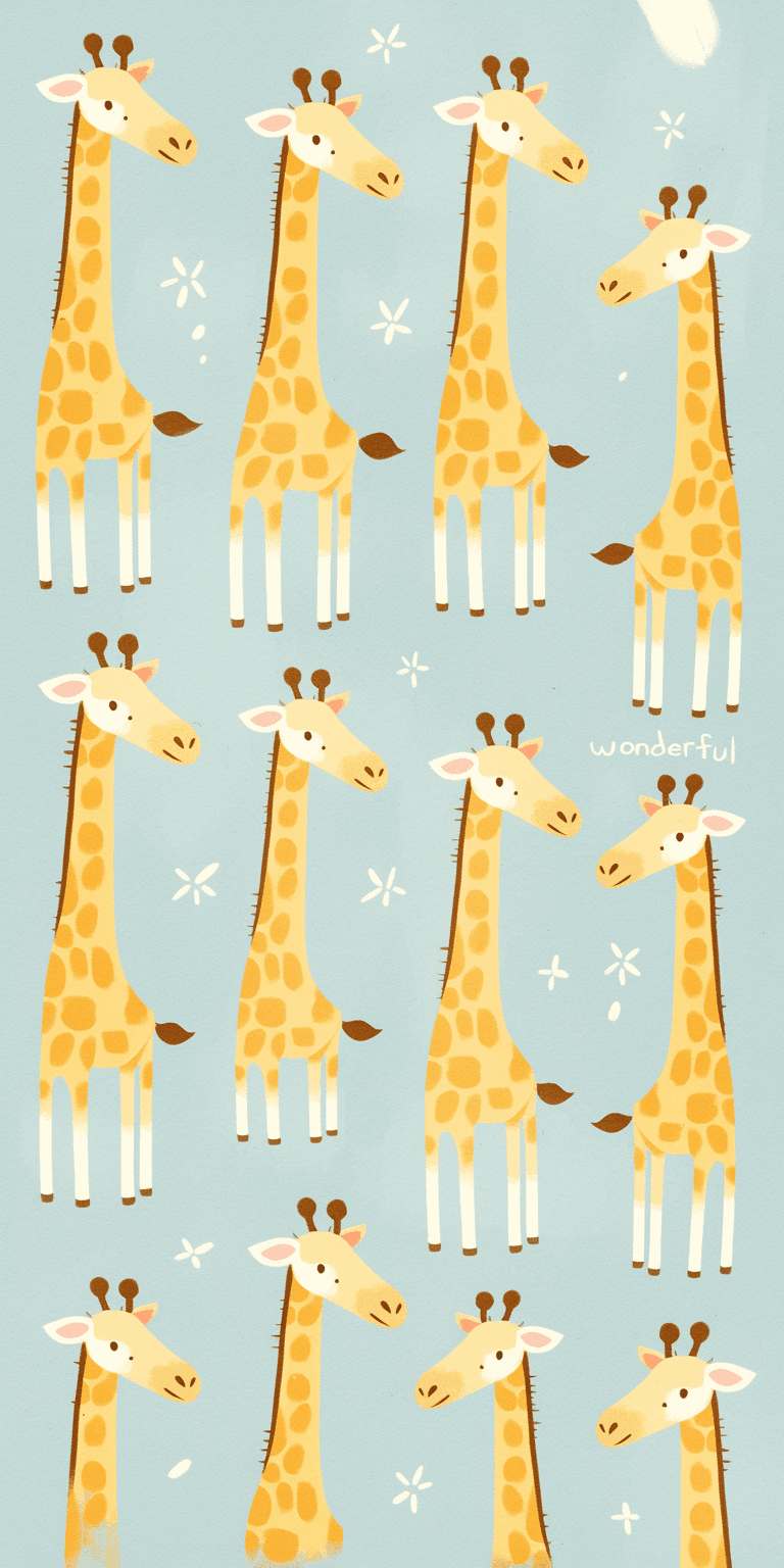 Giraffe Rhythm original repeating artwork