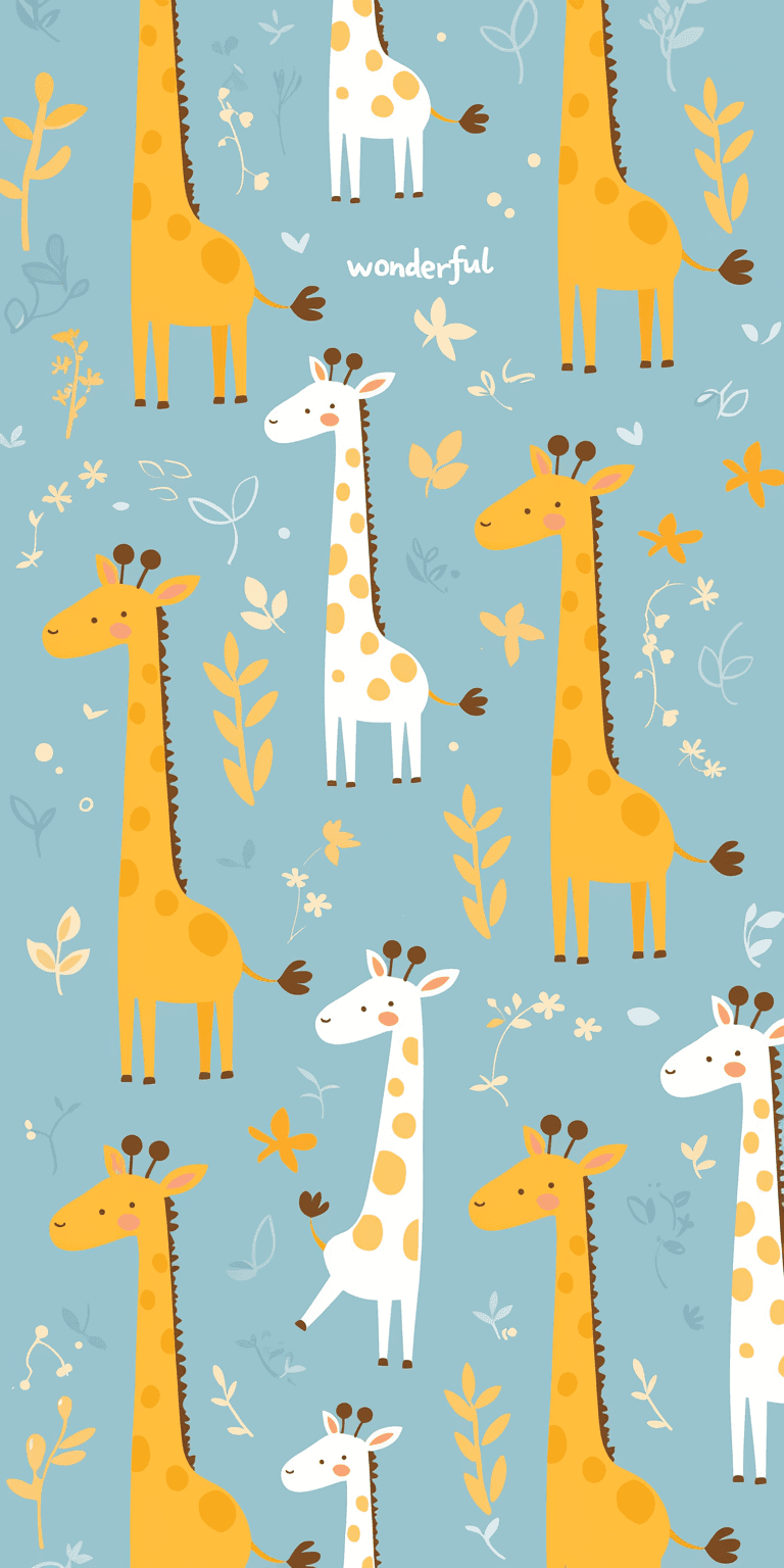 Giraffe Glow original repeating artwork