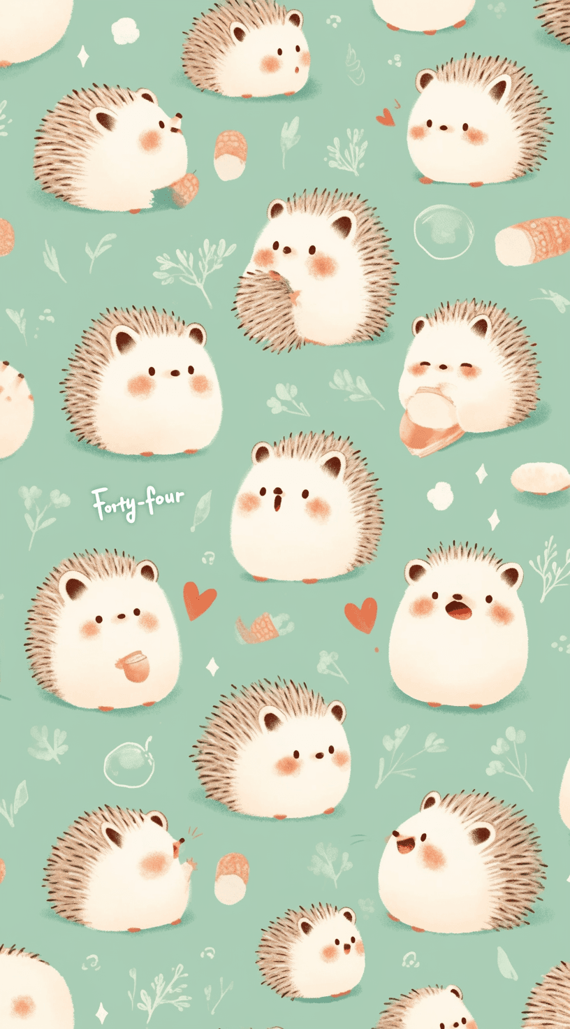 Hedgehog Squad original repeating artwork
