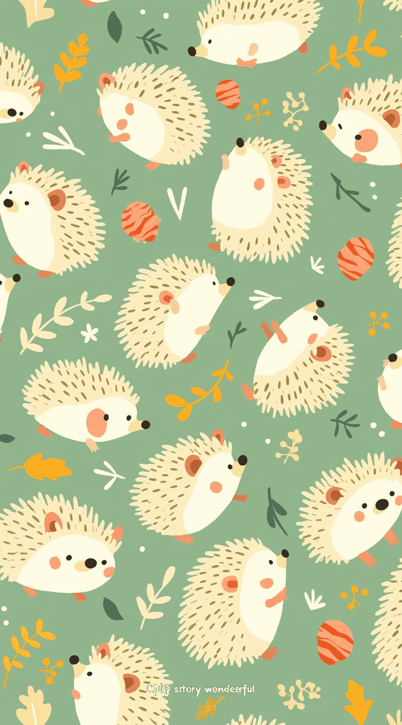 Hedgehog Rush original repeating artwork