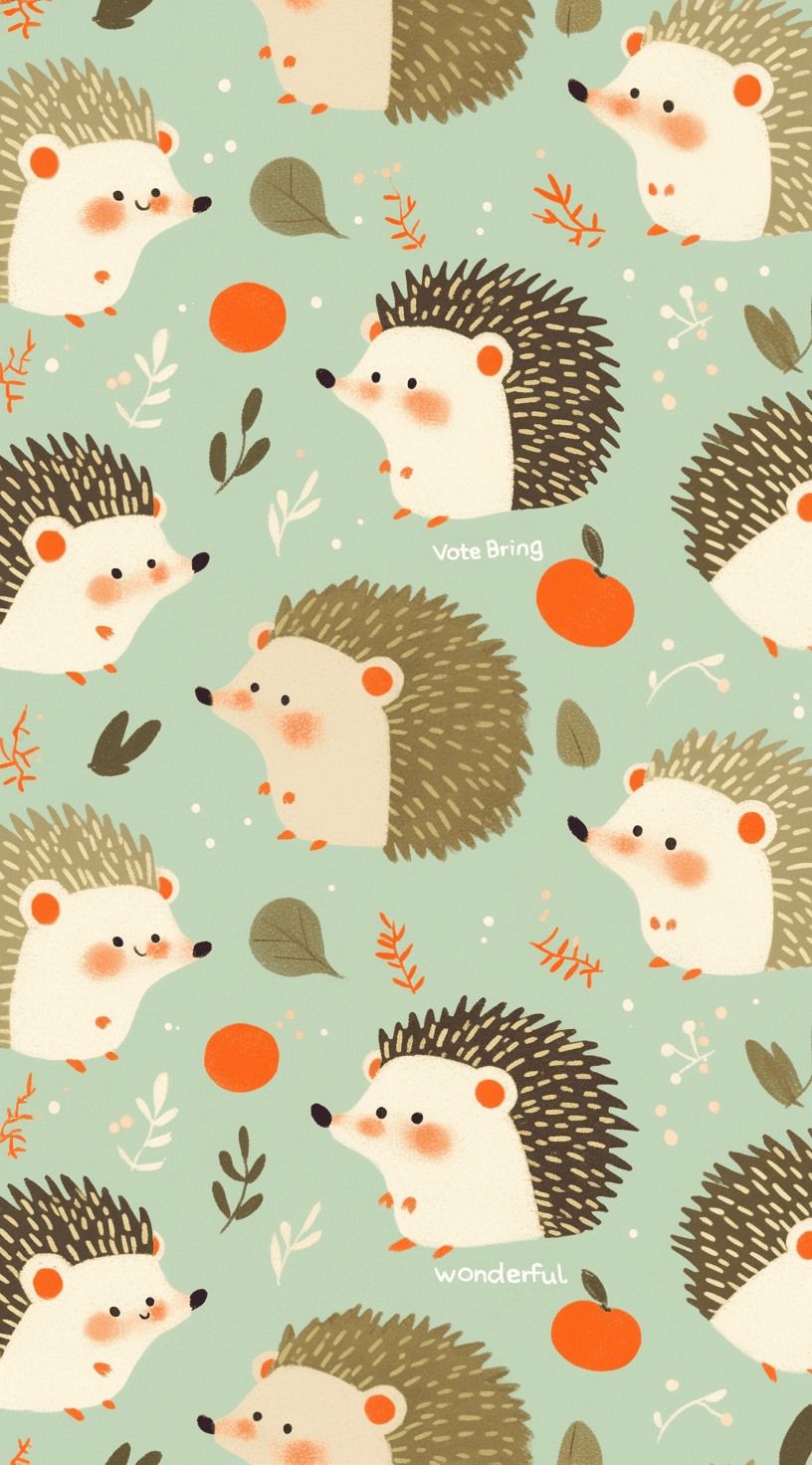 Hedgehog Zip original repeating artwork