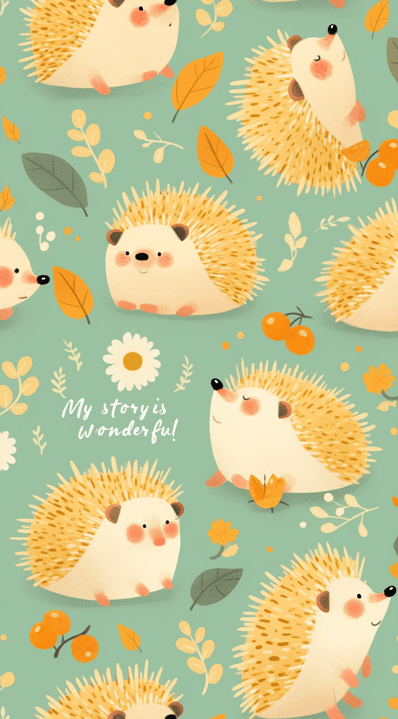 Hedgehog Slide original repeating artwork