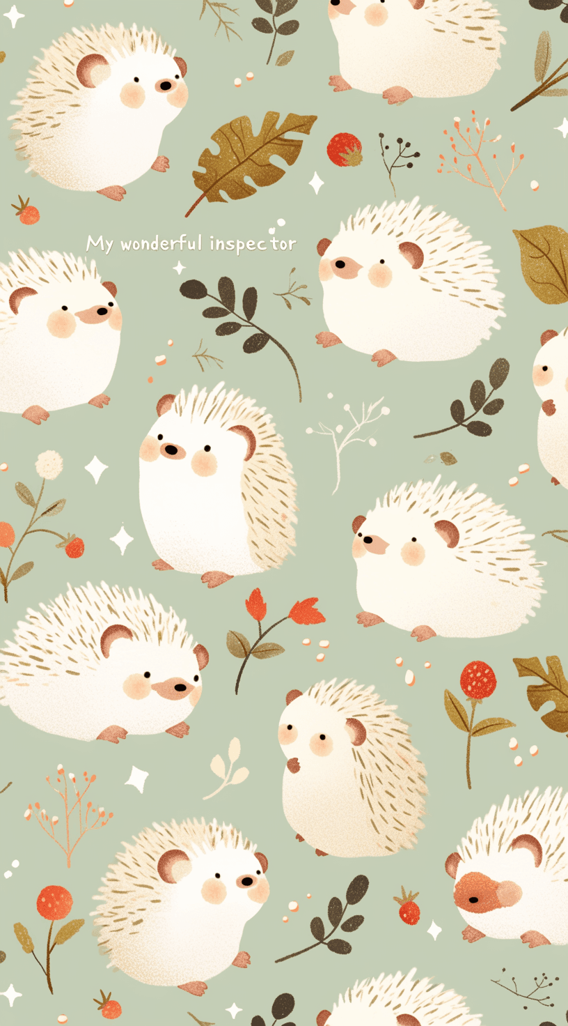 Hedgehog Bounce original repeating artwork