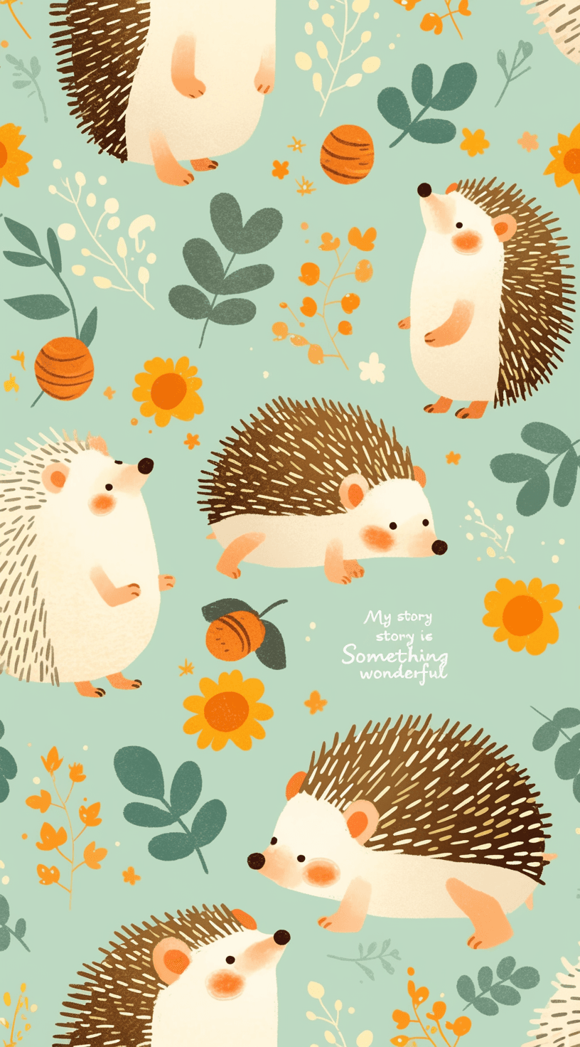 Hedgehog Show original repeating artwork