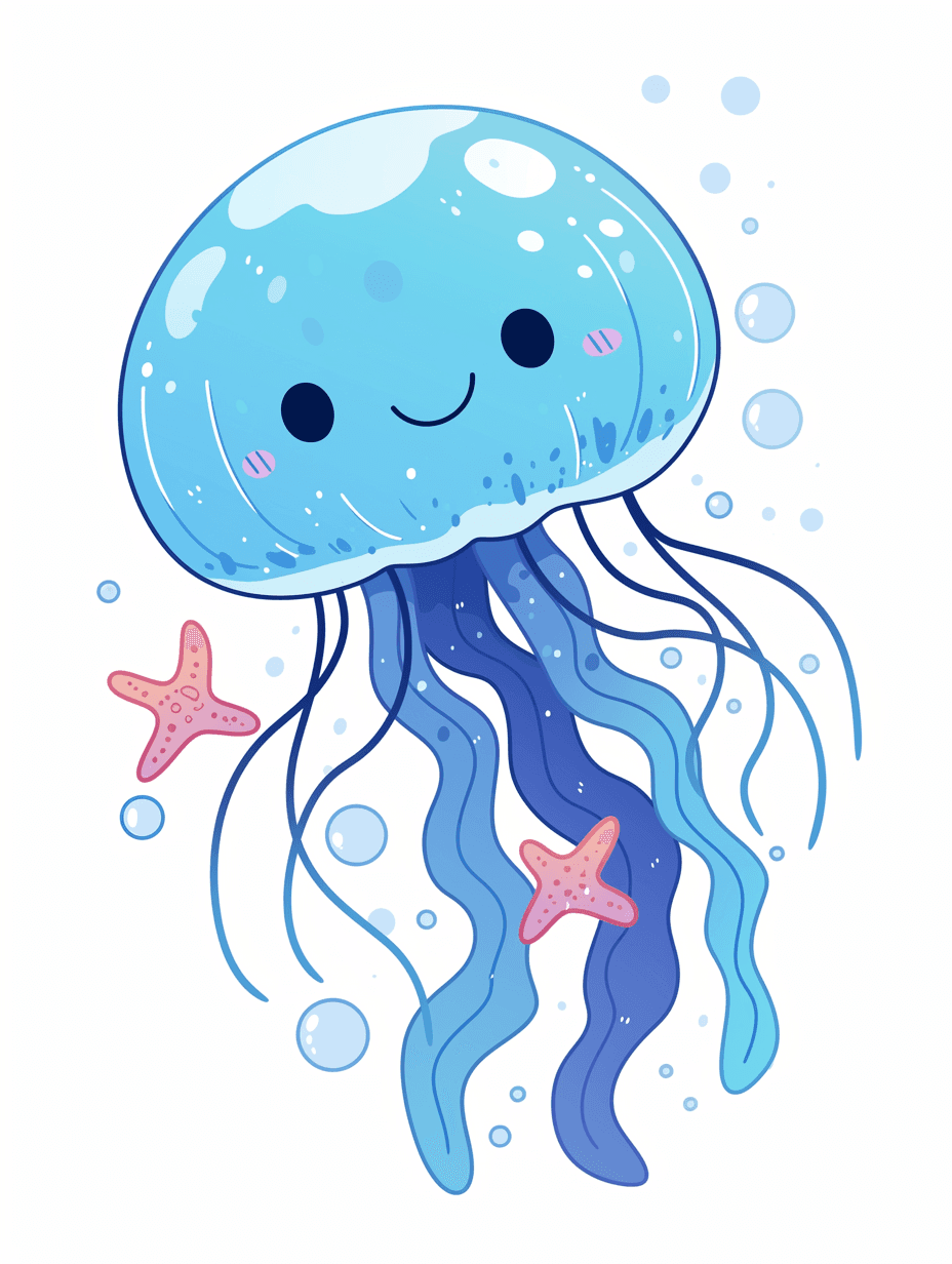 Jellyfish Picnic original repeating artwork