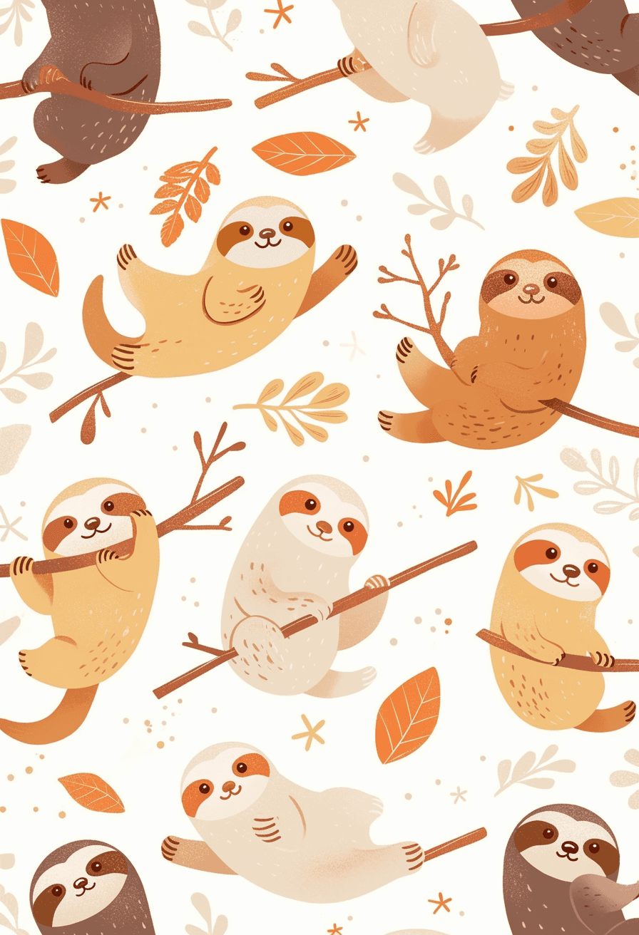 Sloth Flip original repeating artwork