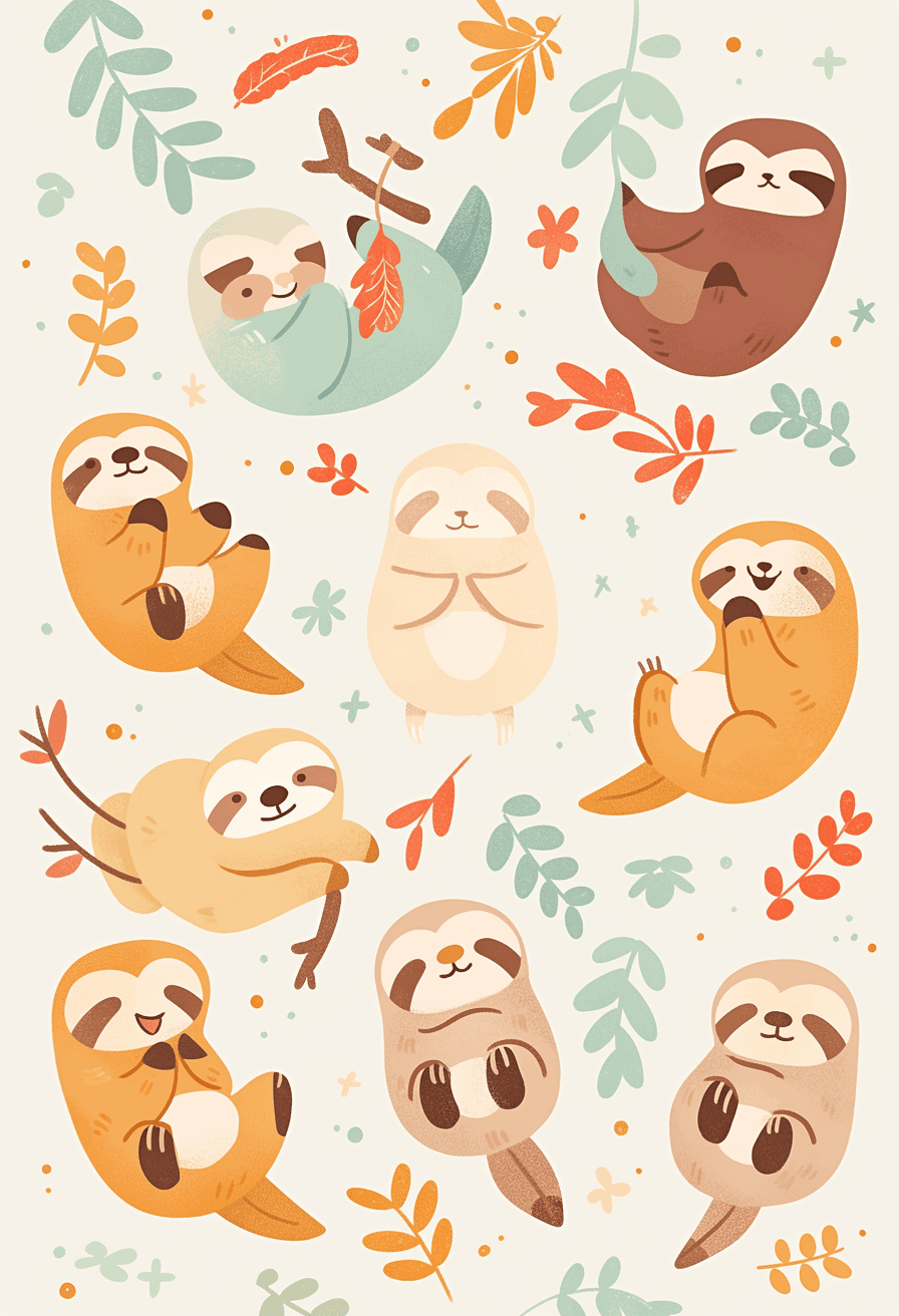 Sloth Sprint original repeating artwork