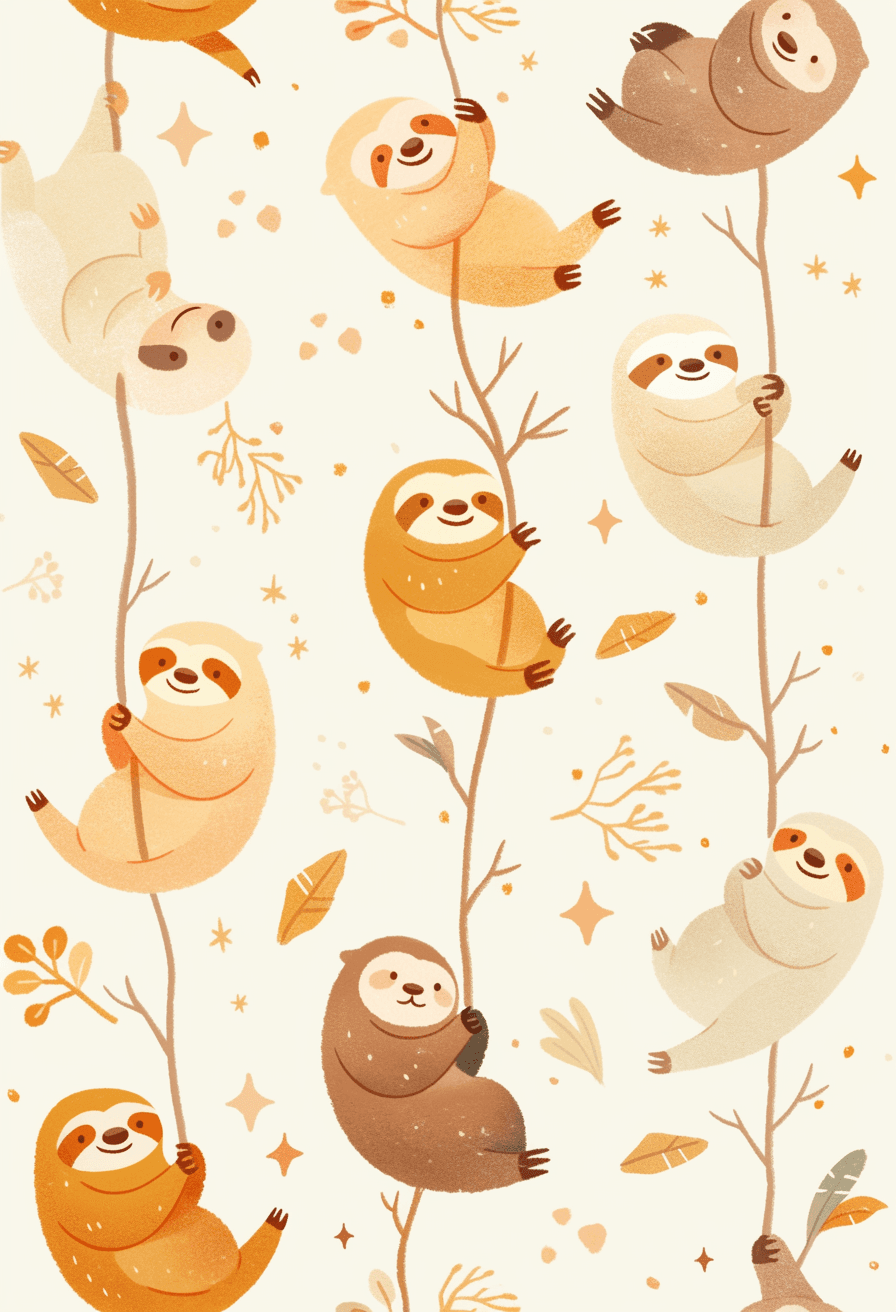Sloth Slide original repeating artwork