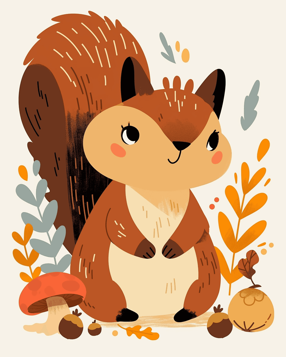 Squirrel Echo original repeating artwork