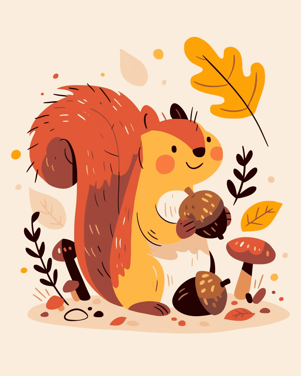 Squirrel Pop original repeating artwork