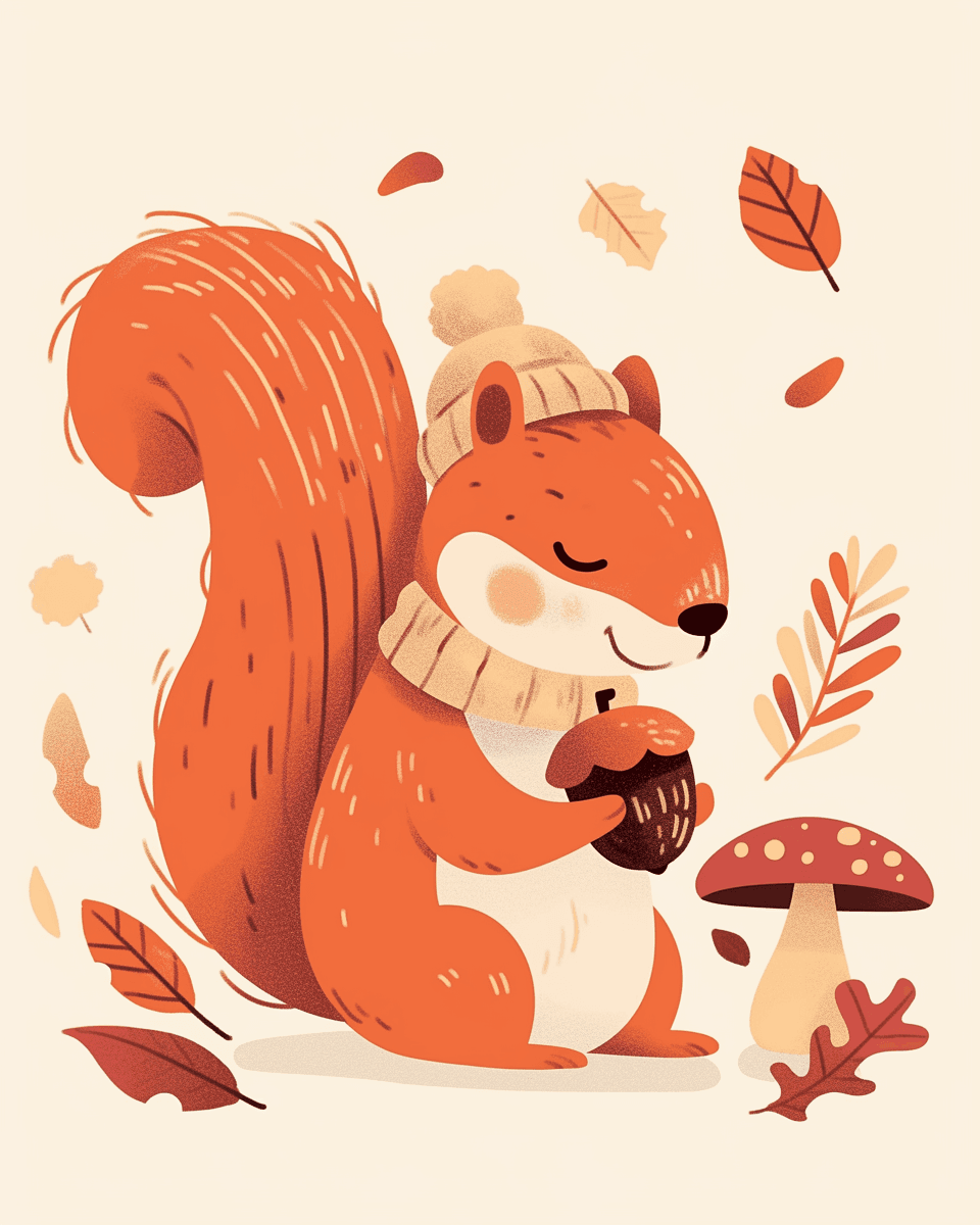 Squirrel Show original repeating artwork