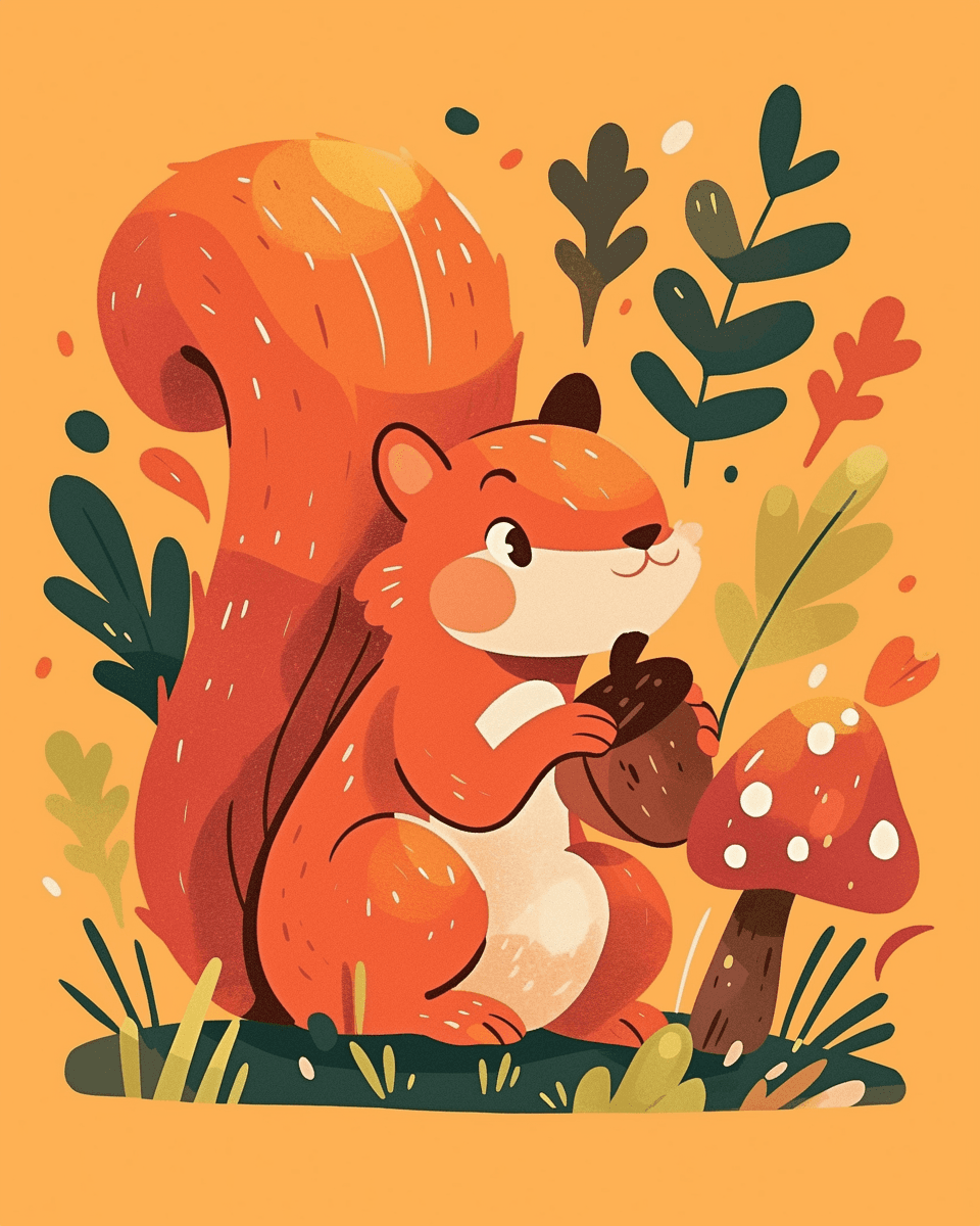 Squirrel Bop original repeating artwork