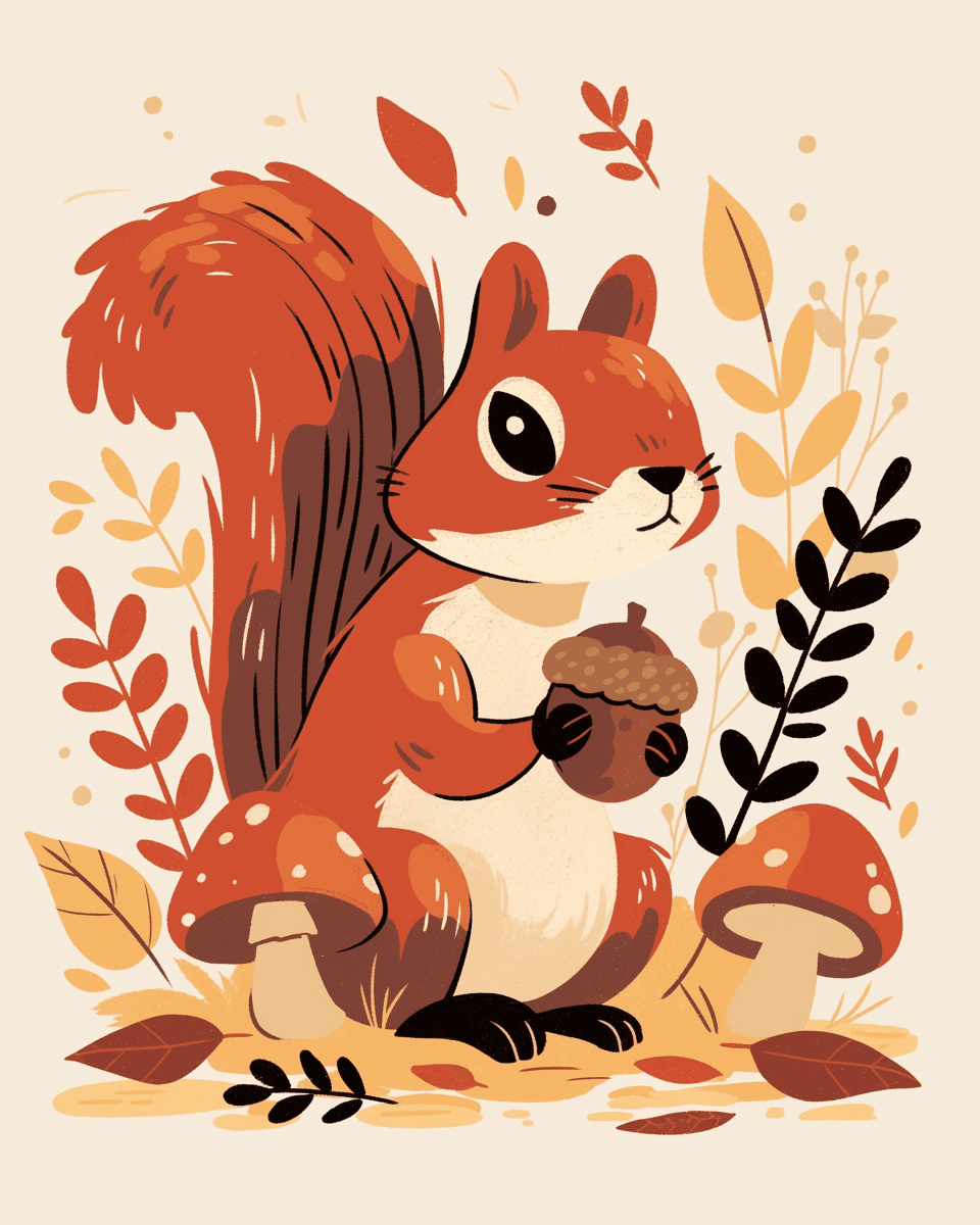Squirrel Beats original repeating artwork