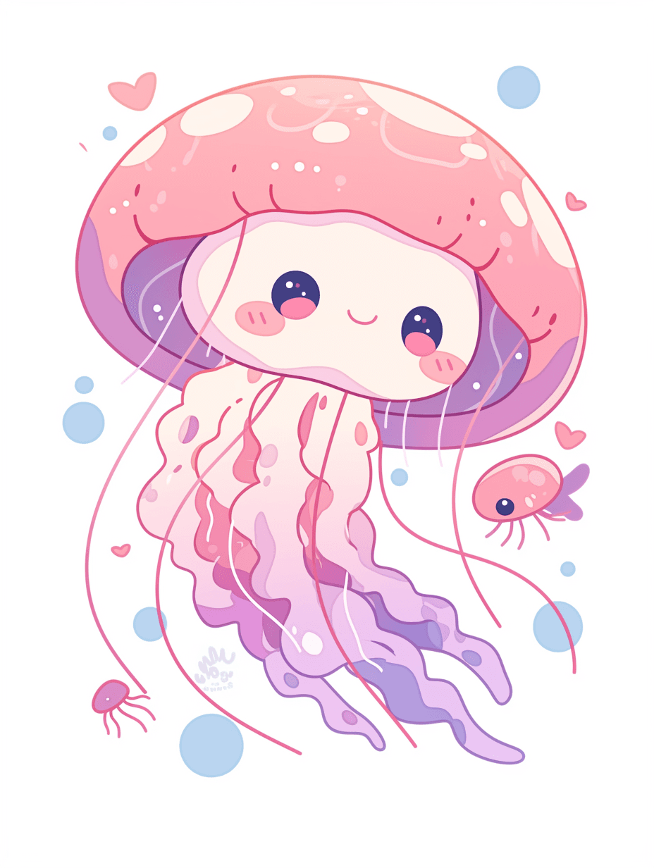 Jellyfish Parade original repeating artwork
