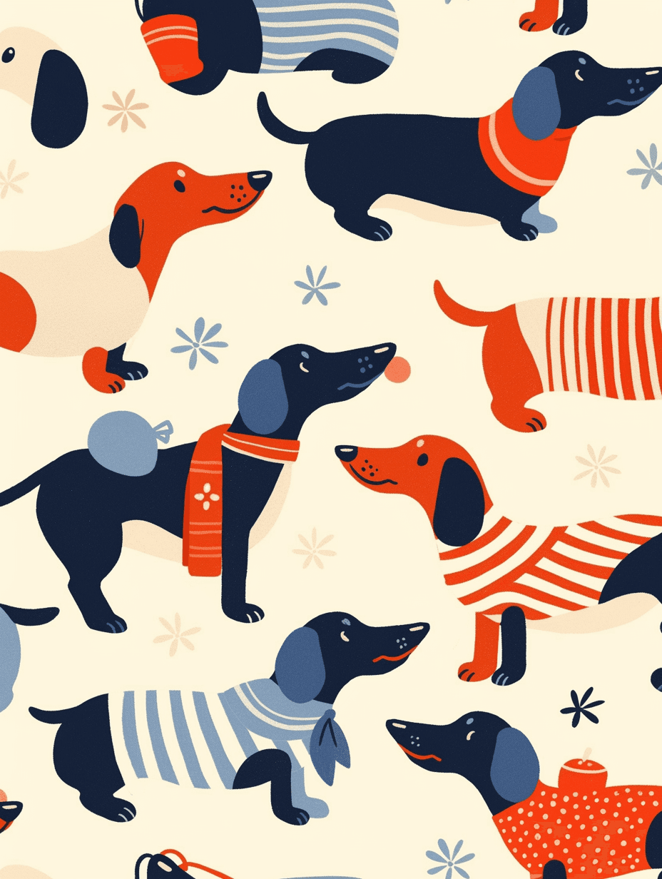 Puppy Crew original repeating artwork