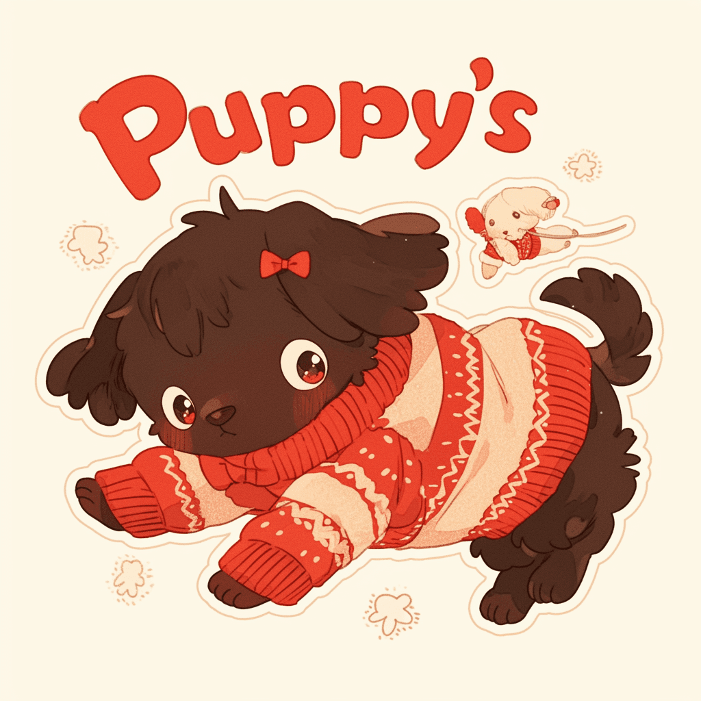 Puppy Moonlit original repeating artwork