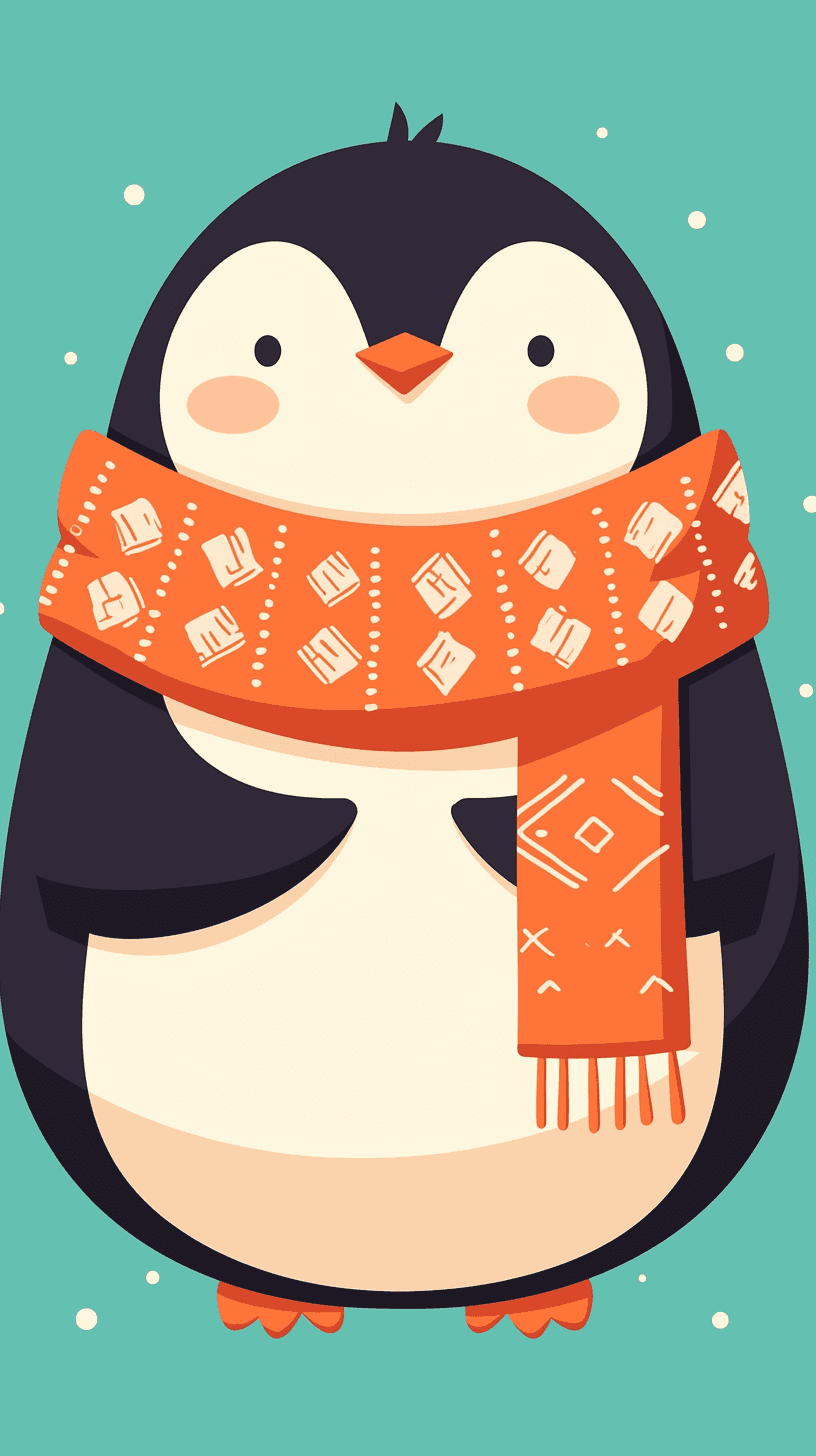 Penguin Sunrise original repeating artwork