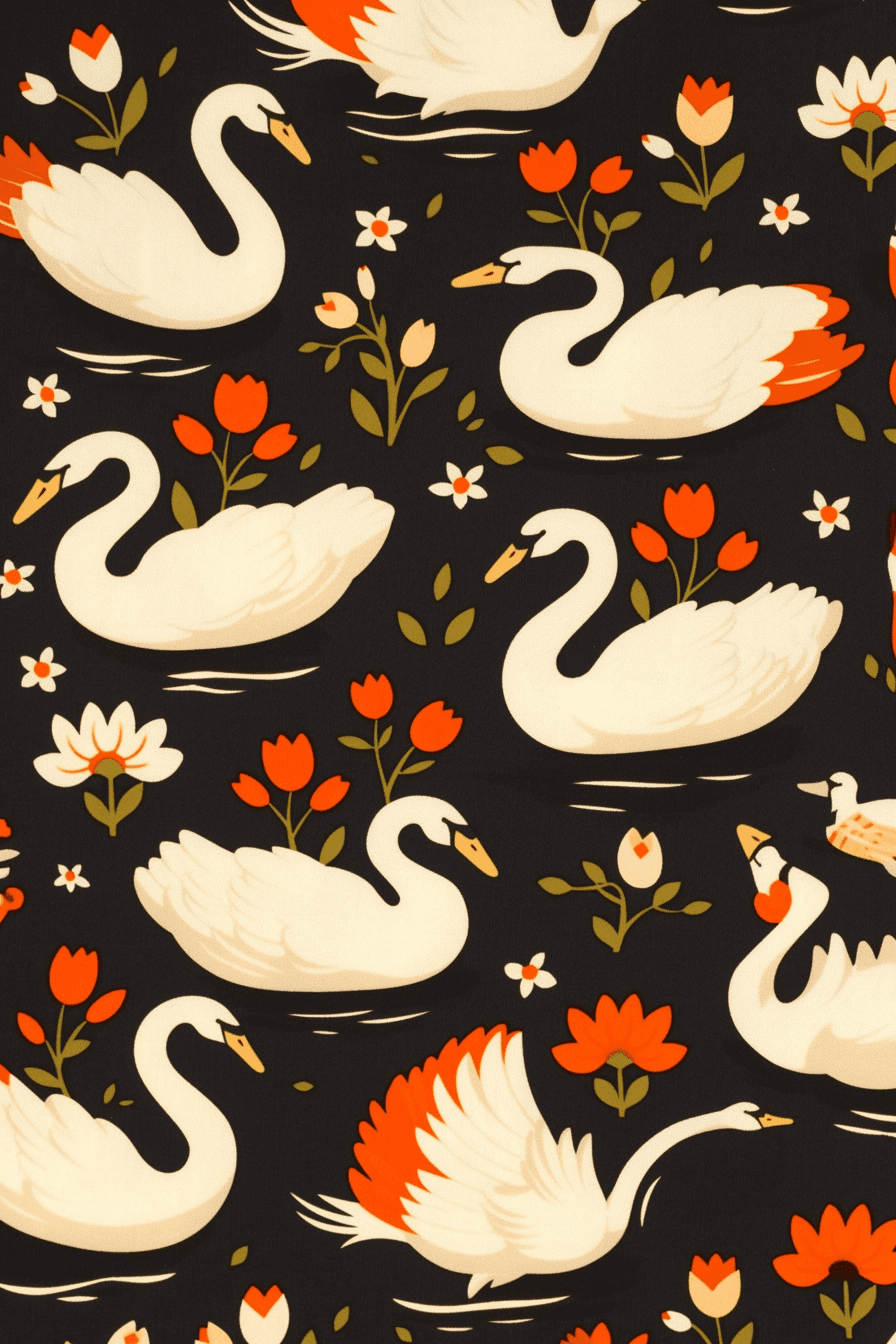 Swan Club original repeating artwork
