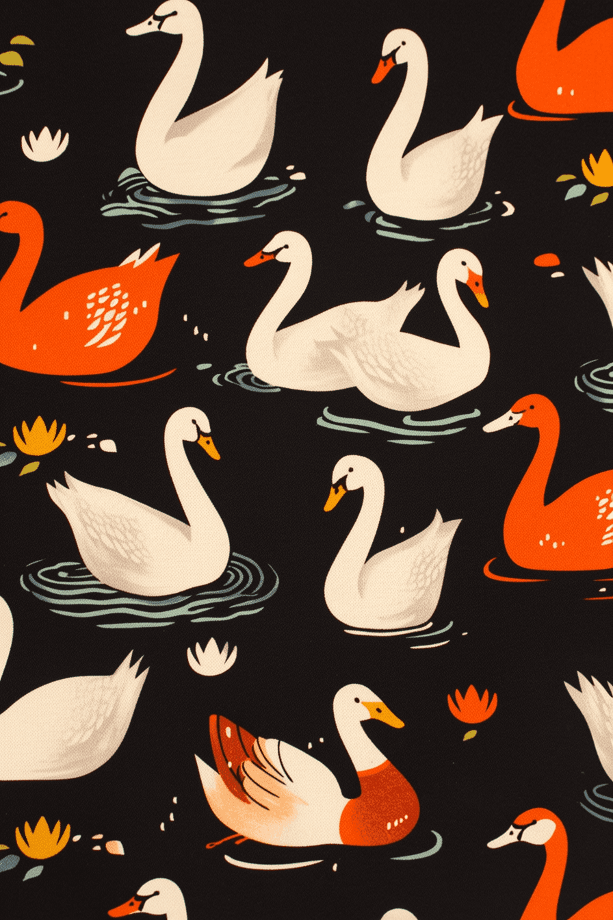 Swan original repeating artwork