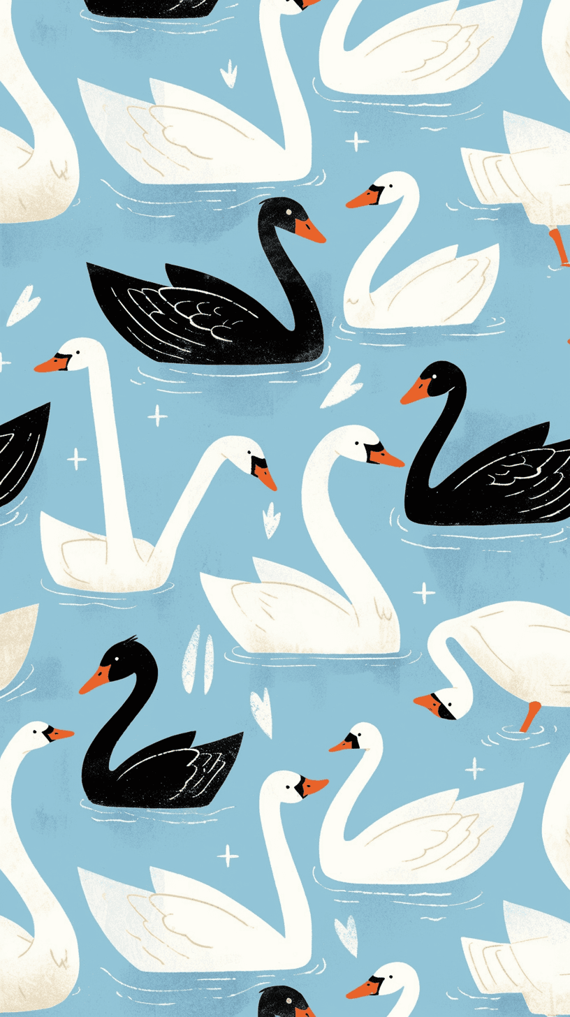 Swan Crew original repeating artwork