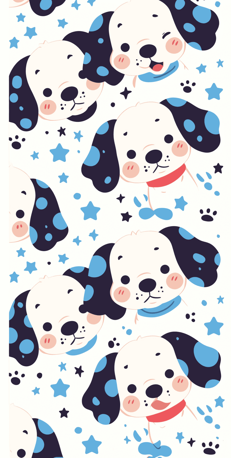 Puppy Spring original repeating artwork