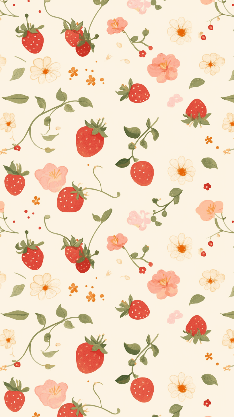 Strawberry Valley original repeating artwork