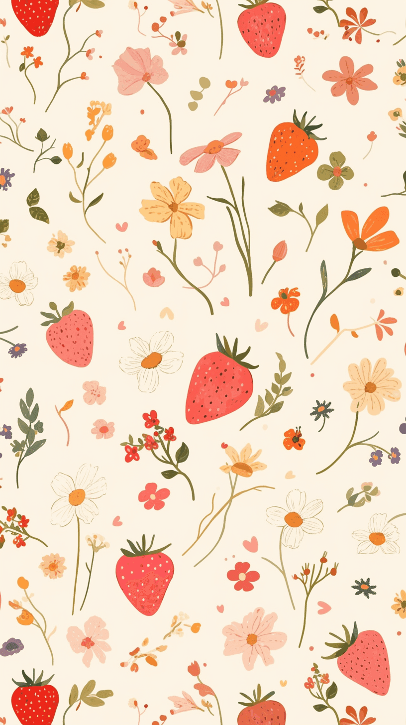 Strawberry Coast original repeating artwork