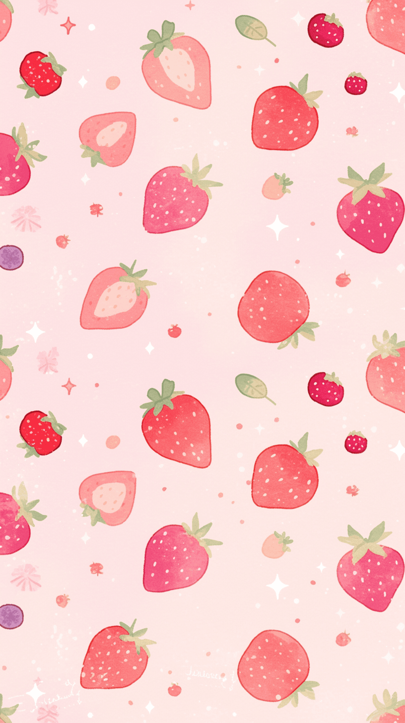 Strawberry Loop original repeating artwork