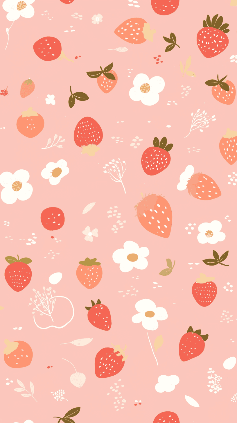 Strawberry Subway original repeating artwork