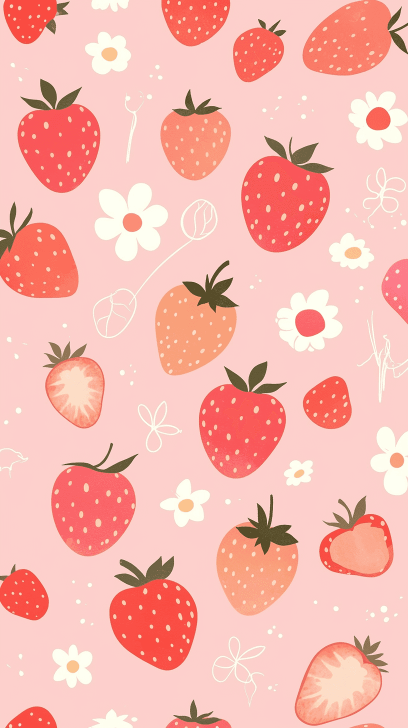 Strawberry Path original repeating artwork