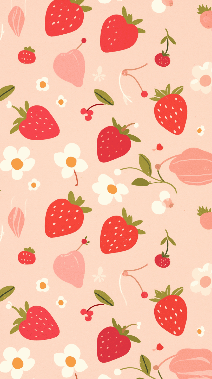 Strawberry Snap original repeating artwork