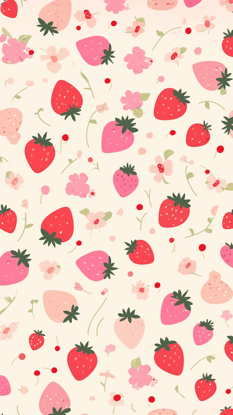 Strawberry Night original repeating artwork