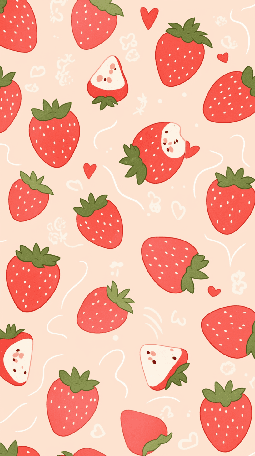 Strawberry Avenue original repeating artwork