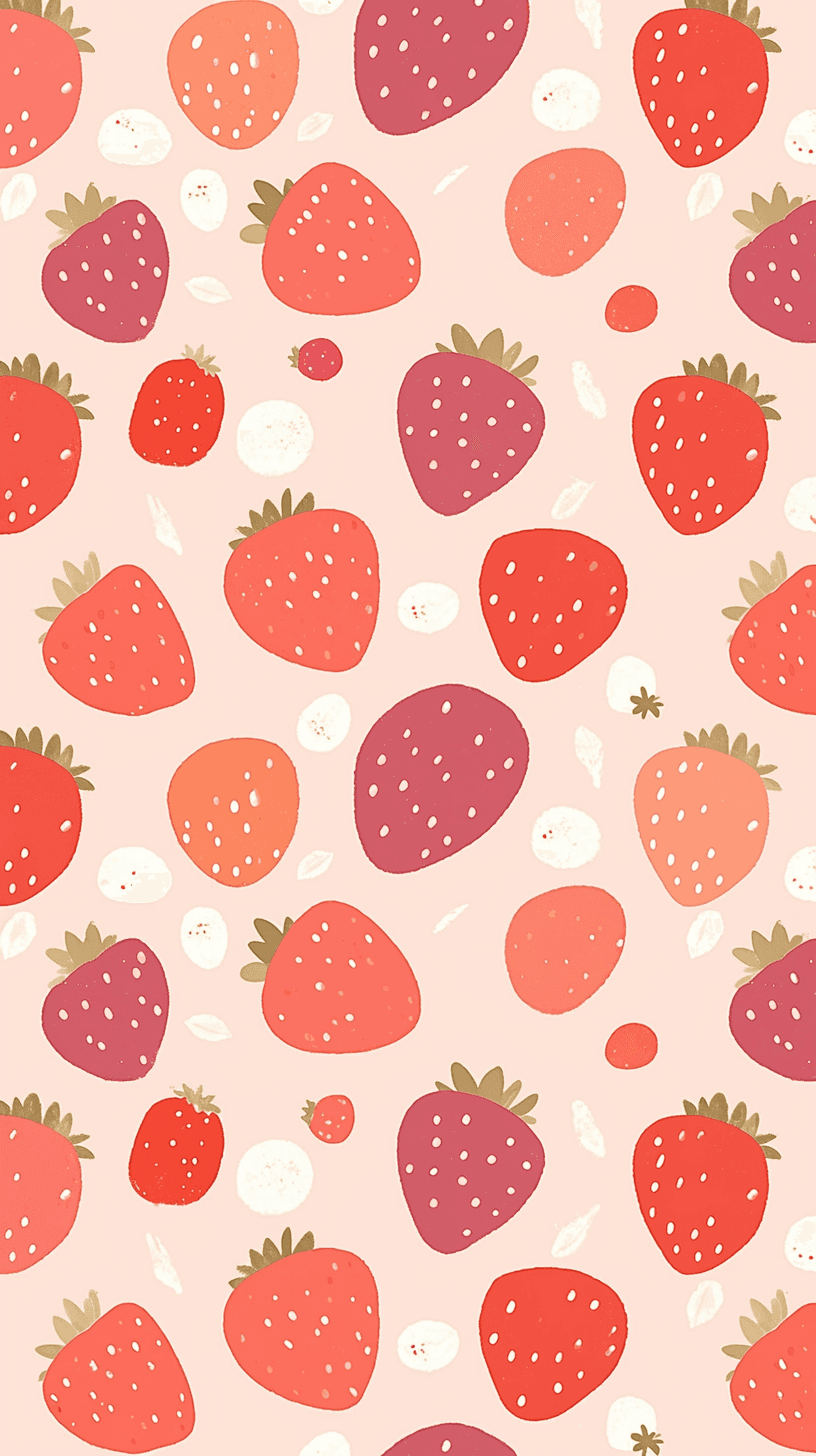 Strawberry Harbor original repeating artwork
