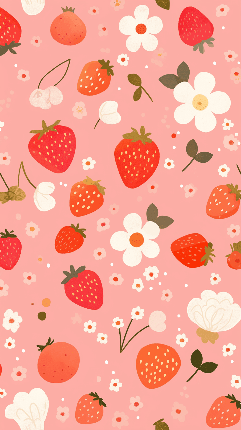 Strawberry Squad original repeating artwork