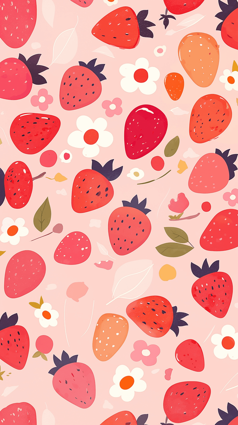 Strawberry Slide original repeating artwork