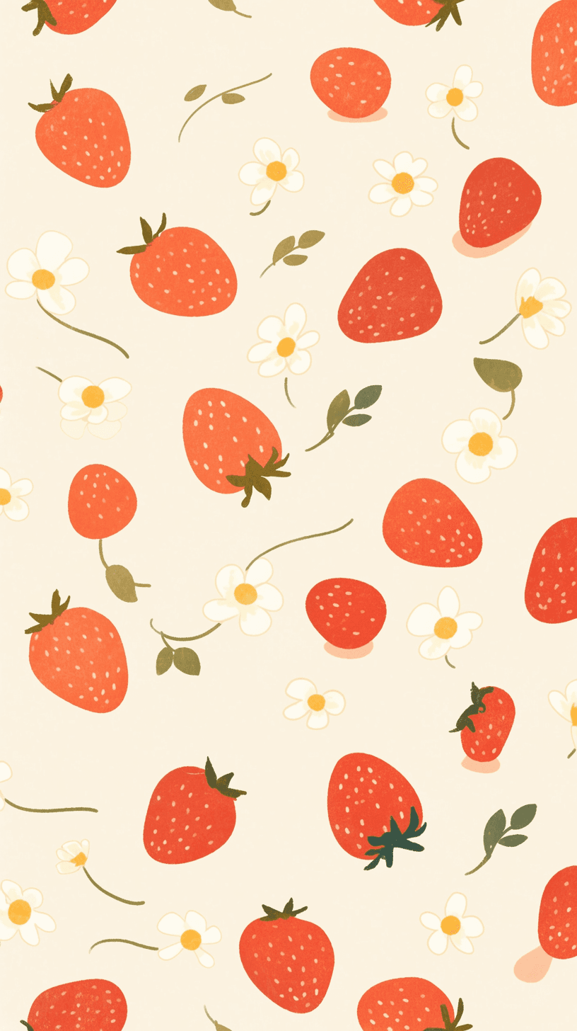 Strawberry Parade original repeating artwork