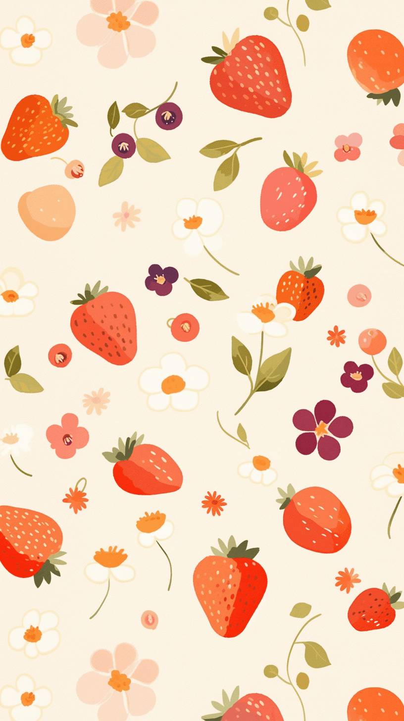 Strawberry Party original repeating artwork