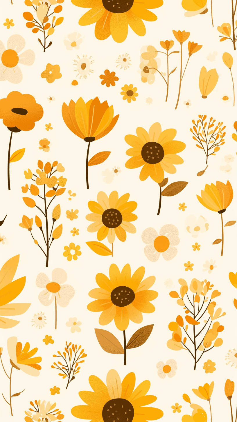 Sunflower Picnic original repeating artwork