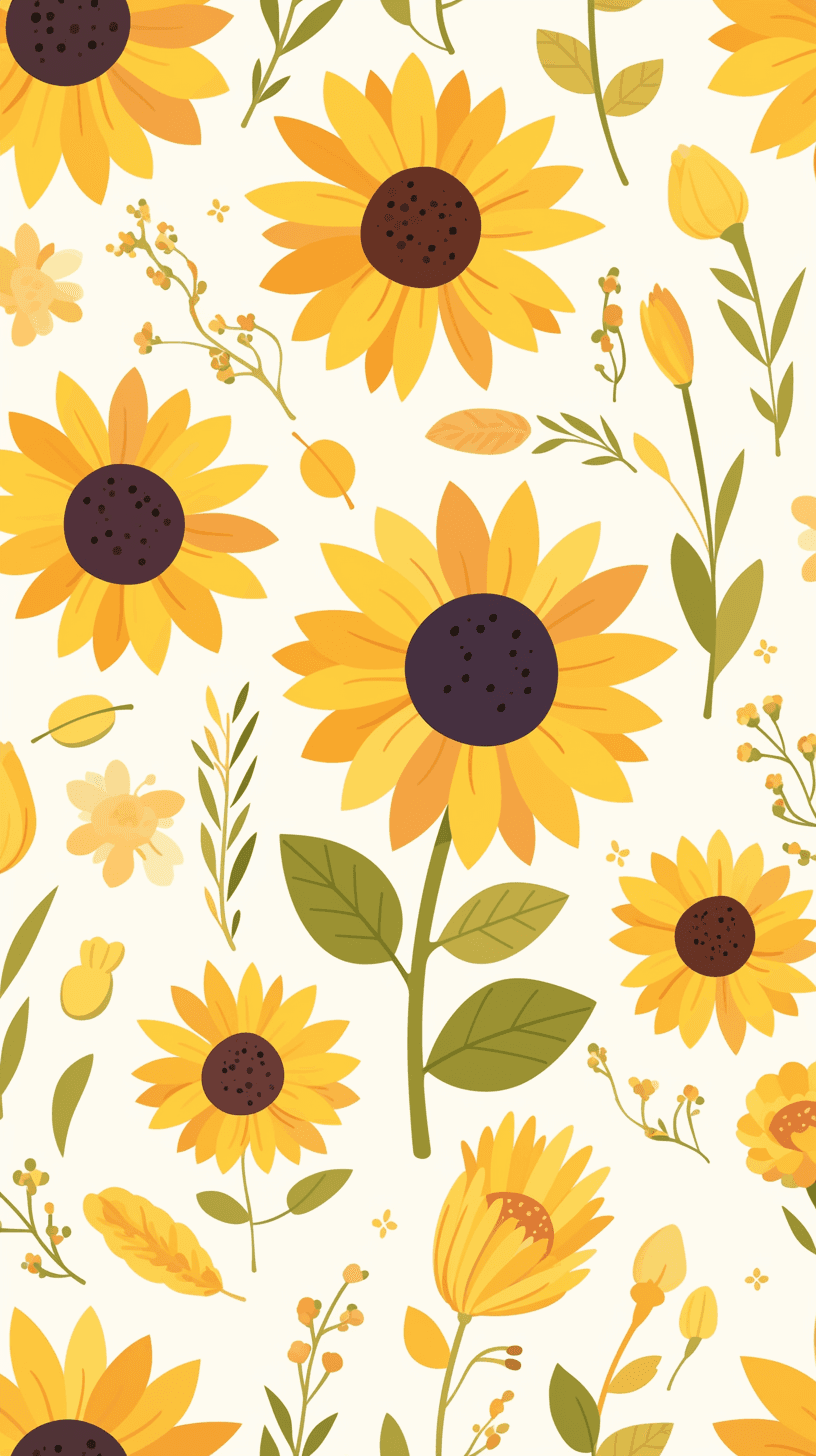 Sunflower Parade original repeating artwork