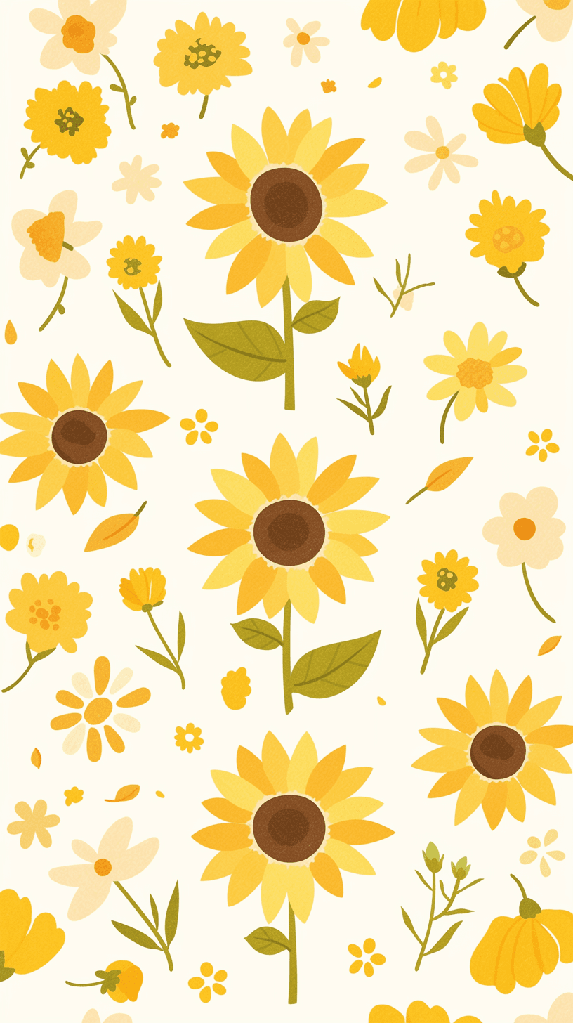 Sunflower Pals original repeating artwork
