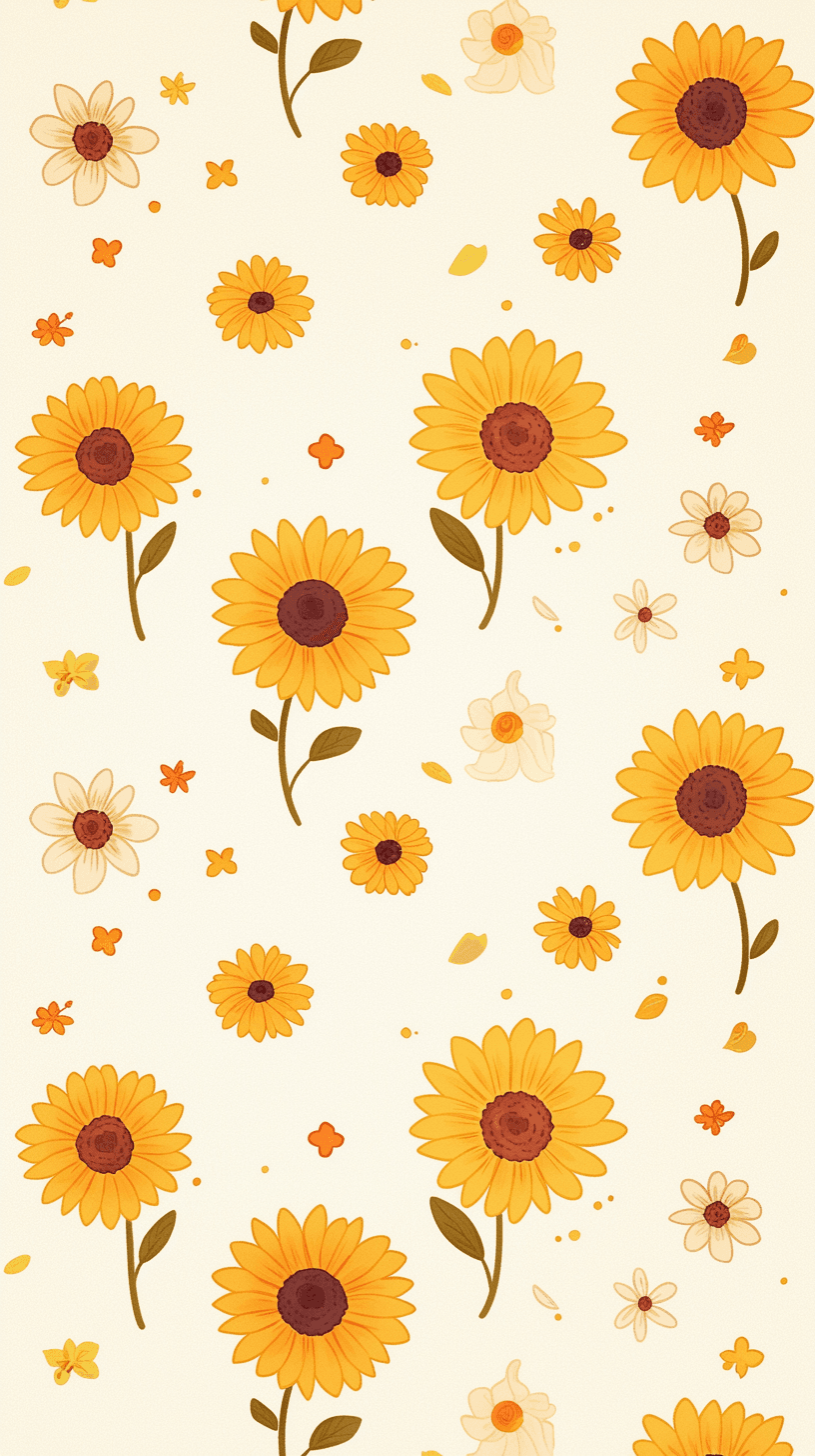 Sunflower Party original repeating artwork