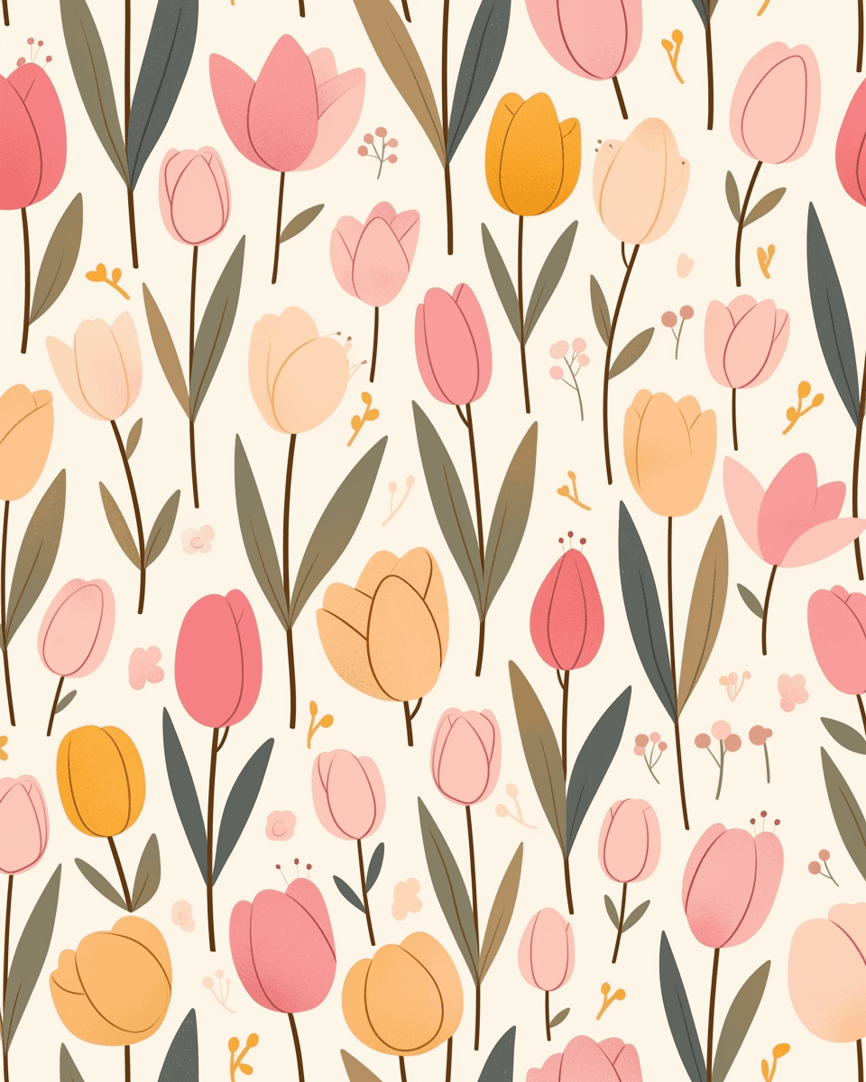 Tulip Subway original repeating artwork