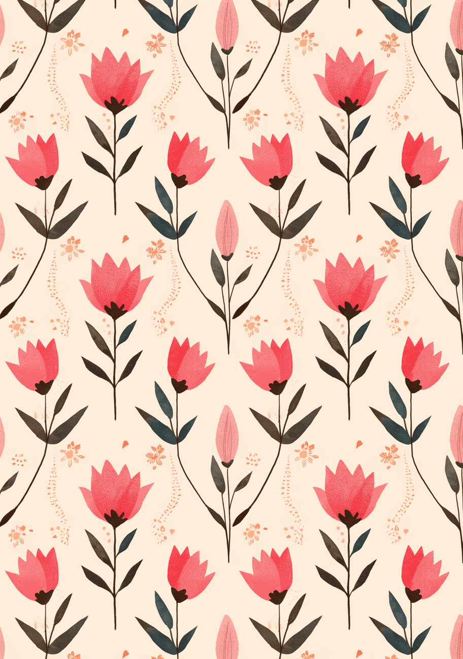Tulip Golden original repeating artwork