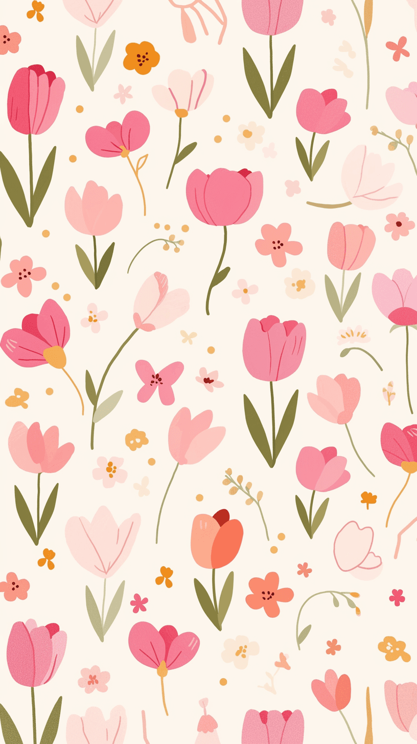Tulip Sunlit original repeating artwork