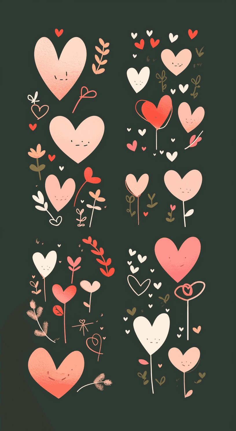 Heart Duo original repeating artwork
