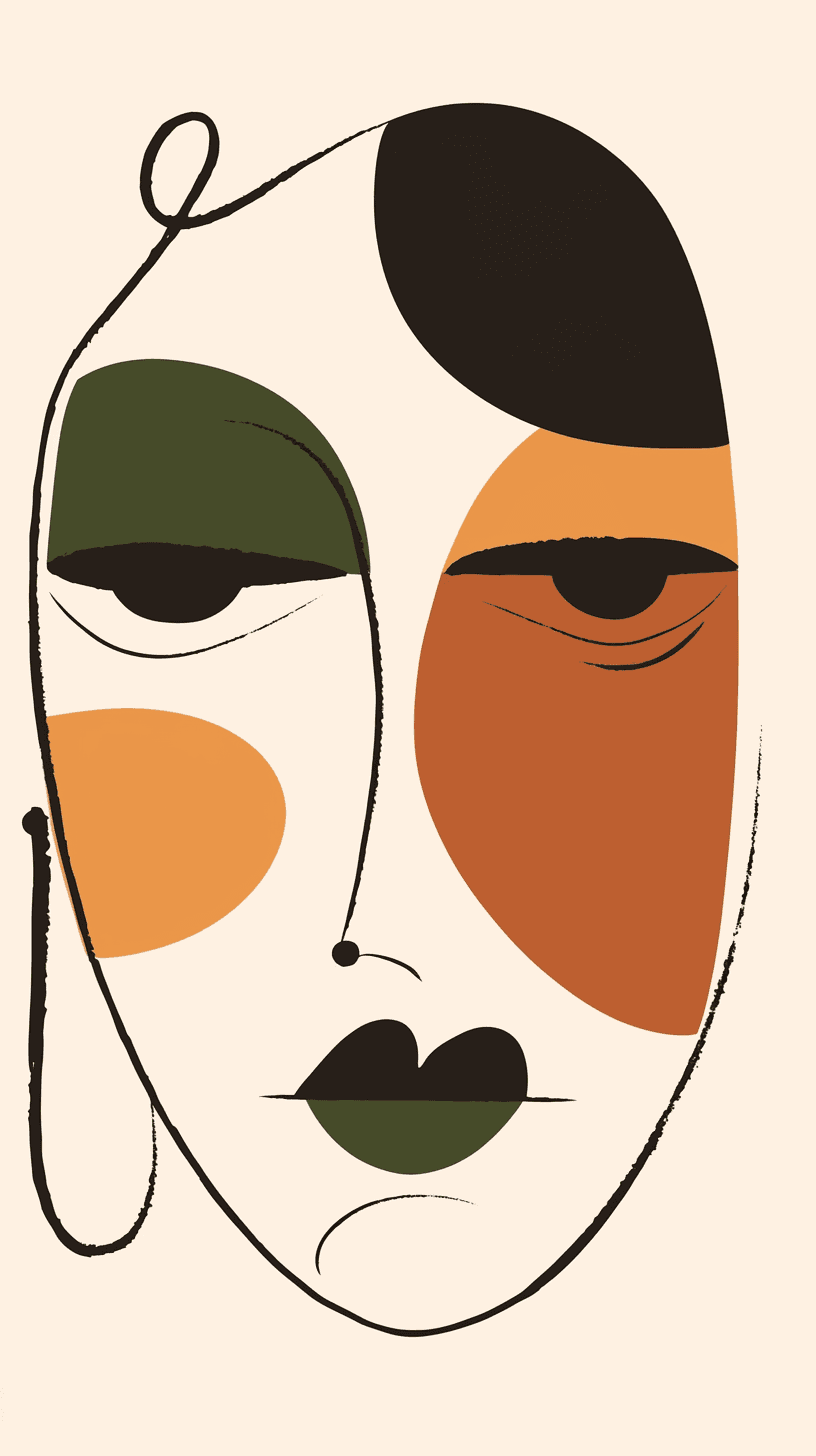 Abstract Face 603 original repeating artwork